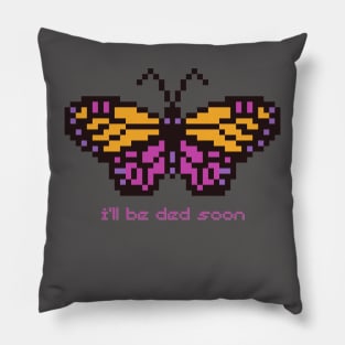 Existential Butterfly Pixel Art Pillow