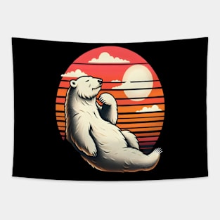 Funny polar Bear Vintage Funny Animal Lover Tapestry