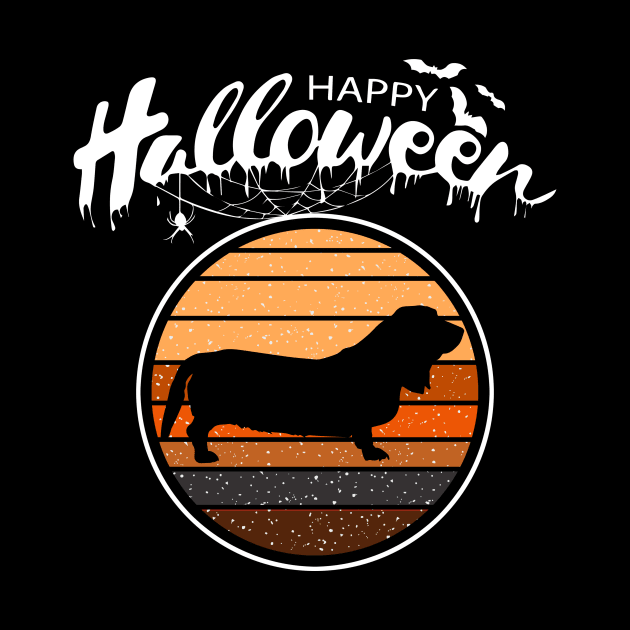 Funny Happy Halloween Beautiful Basset Hound Men Women Kids by mlleradrian