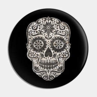 Gothic Day Of The Dead - Stars Sugar Skull 3 Pin