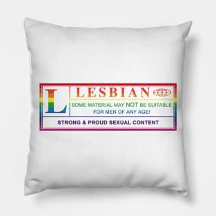 lesbian warning label Pillow