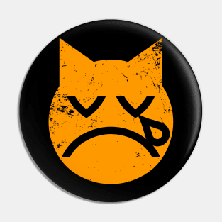 Crying Grunge Cat Emoji Pin