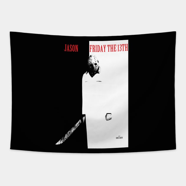 Jason Scarface Horror Tapestry TeePublic