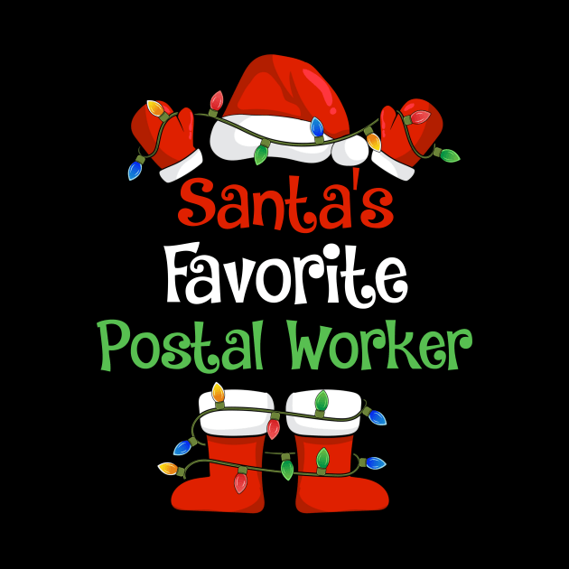 Santa's Favorite Postal Worker Funny Christmas Pajamas by cloverbozic2259lda