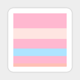 A singular collection of Fresh Air, Soft Blue, Little Girl Pink, Very Light Pink and Melon stripes. Magnet