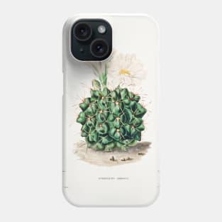 Black Chin Cactus (Echinocactus Gibbosus) from Iconographie descriptive des cactées by Charles Antoine Lemaire (1801–1871) Phone Case