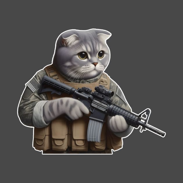 Tactical Cat by Rawlifegraphic