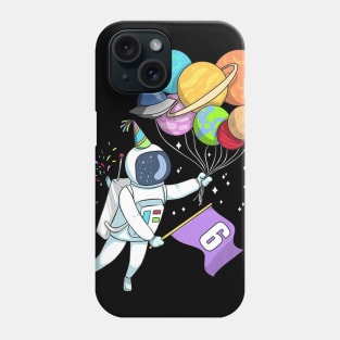 Kids Astronaut 6 Years Old Birthday Phone Case