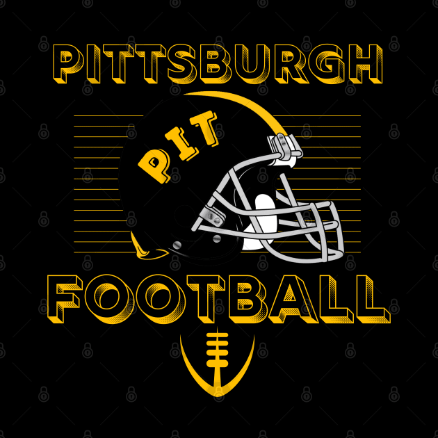 Pittsburgh Football Vintage Style by Borcelle Vintage Apparel 