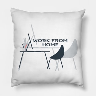 Minimalist Work From Home Graphic Design Pillow