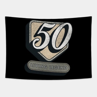 Funny 50th Birthday Quote 50 Years - Living Legend Tapestry