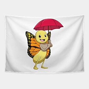 Butterfly with Umbrella Tapestry