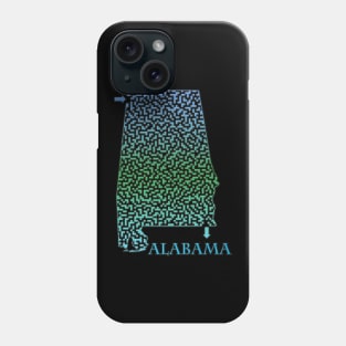 Alabama State Outline Coastal Themed Maze & Labyrinth Phone Case