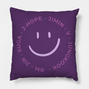 BTS Names - Happy Smile Face Pillow