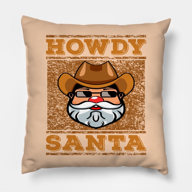 Santa Claus Christmas Western Xmas Funny Pillow by JaussZ