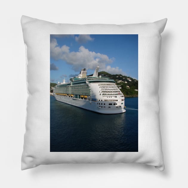 Mariner of the Seas in St. Thomas, USVI Pillow by tgass