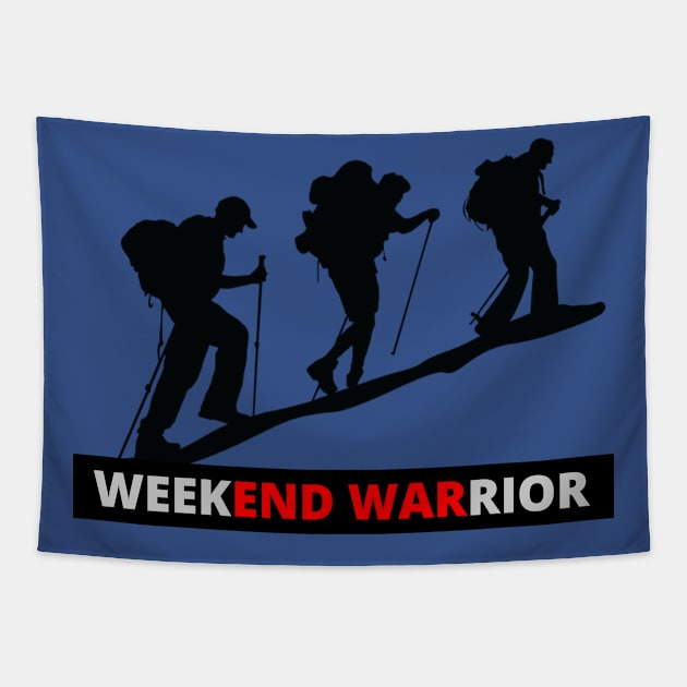 Hiking Mountaineering - Weekend Warrior Tapestry by tatzkirosales-shirt-store