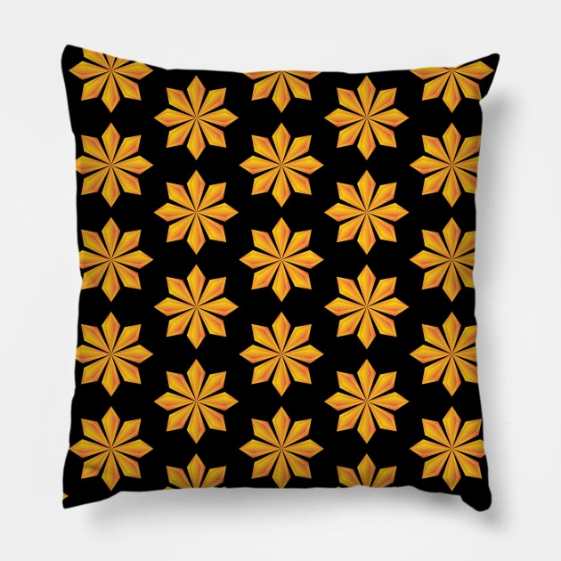 Yellow Crystal flower pattern Pillow by kindsouldesign