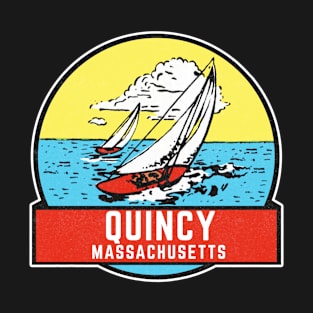 Vintage Quincy Massachusetts Travel Decal T-Shirt