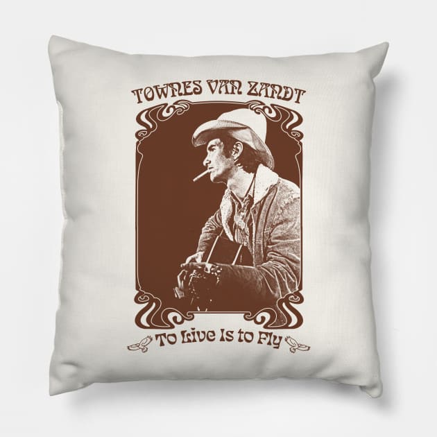 Townes Van Zandt // Retro Style Fan Design Pillow by DankFutura