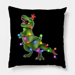 Xmas T. rex tree Pillow