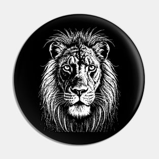 Lion head art in linear style Pin