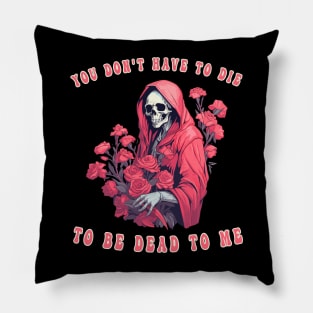 Sarcastic Skeleton Quotes Halloween Skull Costume Flowers And Skeleton Pillow