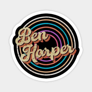 vintage circle line color Ben Harper Magnet