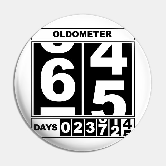 65th Birthday Oldometer Pin by mikepod