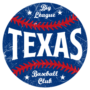 Texas Retro Big League Baseball - White Magnet