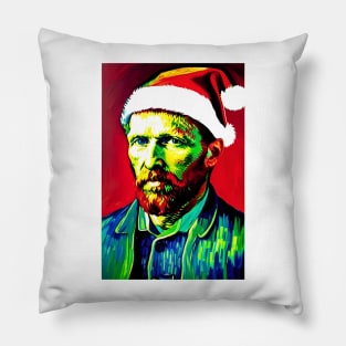 Santa Van Gogh (Celebrity Christmas) Pillow