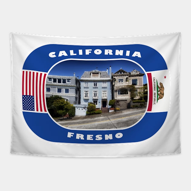 California, Fresno City, USA Tapestry by DeluxDesign