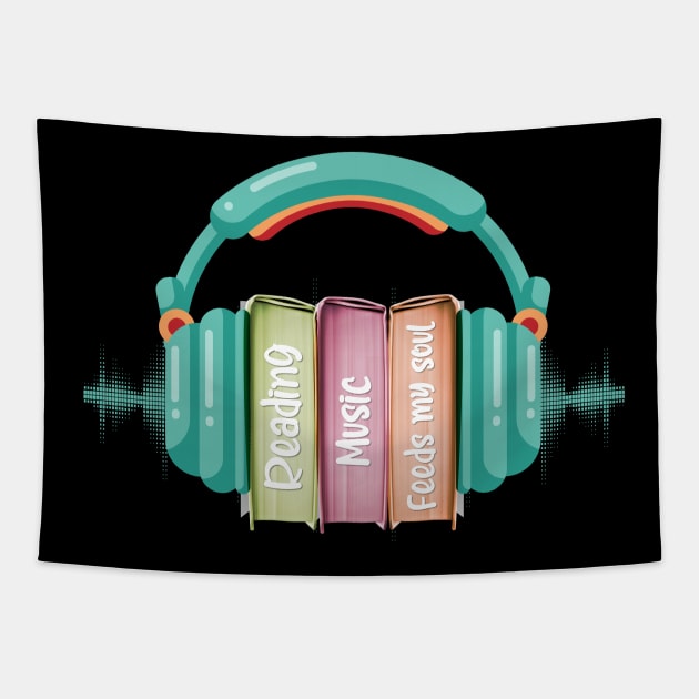 Reading Music Feeds My Soul Tapestry by Qprinty