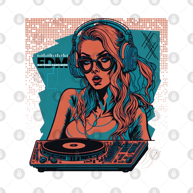 EDM DJ Girl! Blue/Orange by SocietyTwentyThree