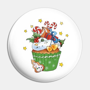 bunter Weihnachtsmuffin Pin