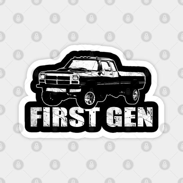 First Gen cummins Dodge ram truck Squarebody First generation Truck Classic American 1st gen Pickup Magnet by JayD World