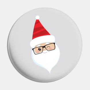 Santa Claus, Christmas, Hipster Santa, Glasses Pin