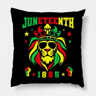 Juneteenth 1865 Cool Lion Sunglasses Black King Men Boys Pillow