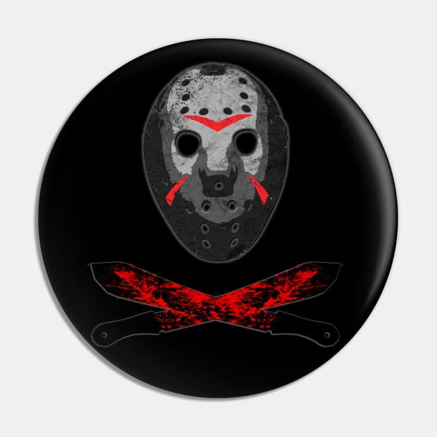 Horror Movie Mask and Machete Pin by Scar