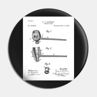 Smoking Pipe Patent - Pipe Smoker Tobacco Art - White Pin