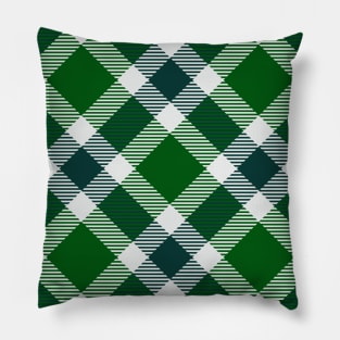 Green and White Plaid Pillow