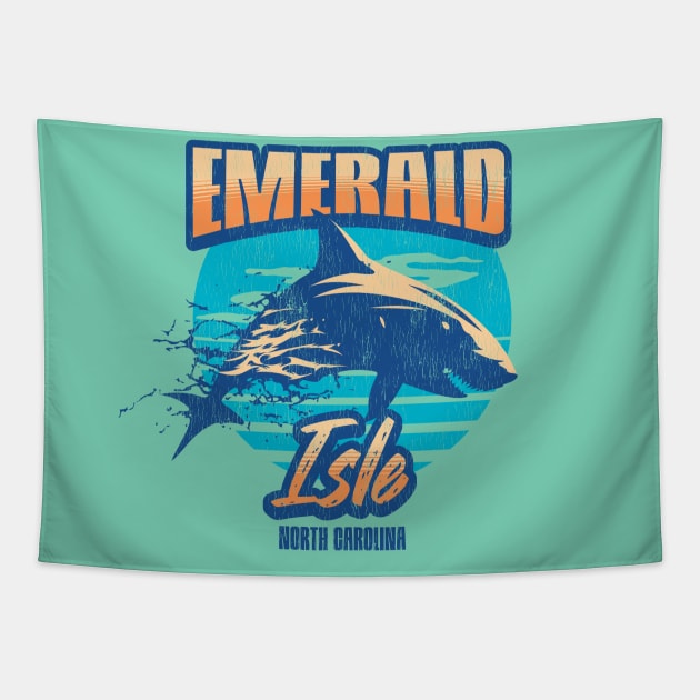 Emerald Isle, North Carolina Shark Tapestry by Contentarama