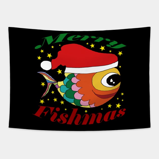 Merry Fishmas Tapestry by EunsooLee