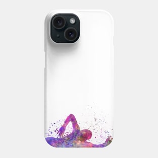 Swimmer in watercolor Phone Case