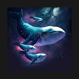 Cosmic Whales, Family Swimming Through Space T-Shirt