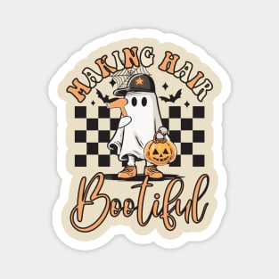 Making Hair Bootiful Funny Scary Ghost Hairdresser Halloween Magnet