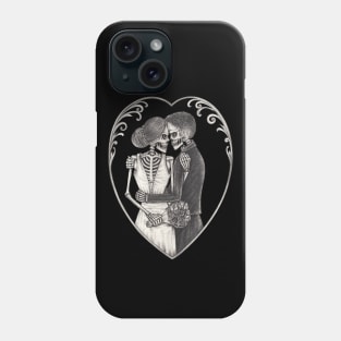 Couple love wedding skulls. Phone Case