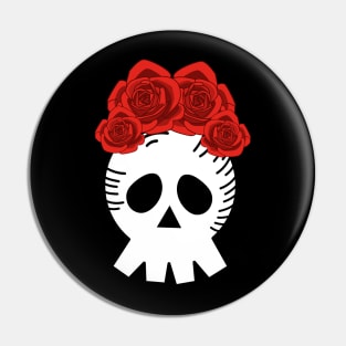 Skull n Roses Pin