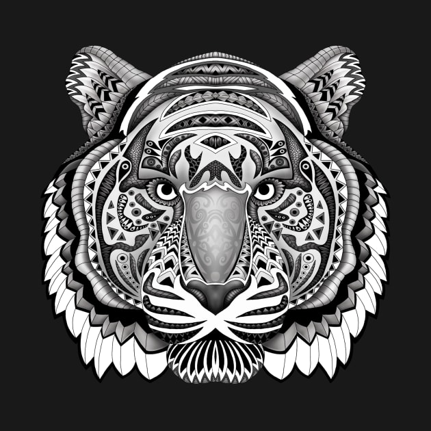 tiger face aztec pattern by Dezigner007