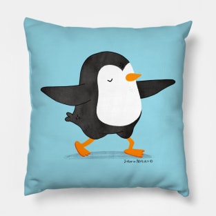 Penguin doing a yoga pose Pillow